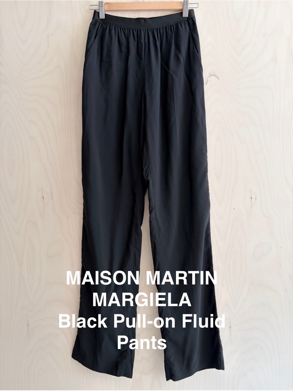 Maison Martin Margiela Black Fluid Elastic-Waist Trousers size IT38 US 2